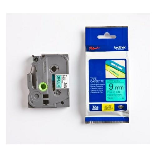 Brother tape TZE721 nero su verde, 9mm, laminato