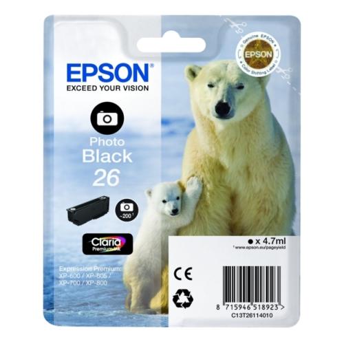 Epson cartuccia C13T26114012, 26 foto nera