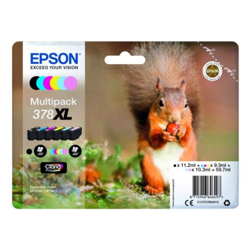 Epson cartuccia C13T37984010, 378XL nero / ciano / magenta / giallo / foto ciano / foto magenta (multipack, alta capacità)